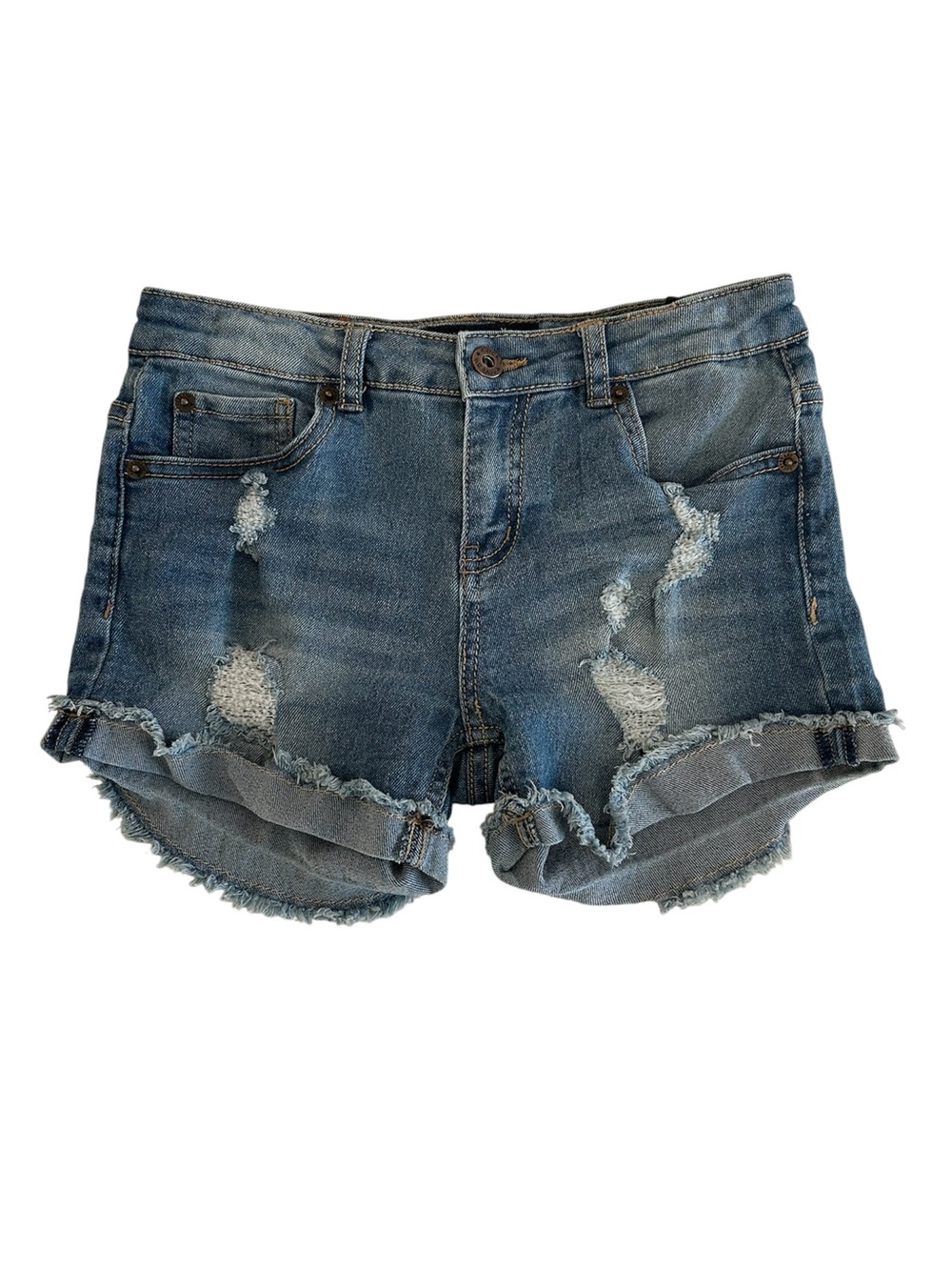 Lucky Brand Riley Short Distressed Blue Denim Cutoff Shorts size 12